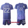 Virallinen Fanipaita + Shortsit Argentiina Lautaro Martinez 22 Vieraspelipaita MM-Kisat 2022 - Lasten